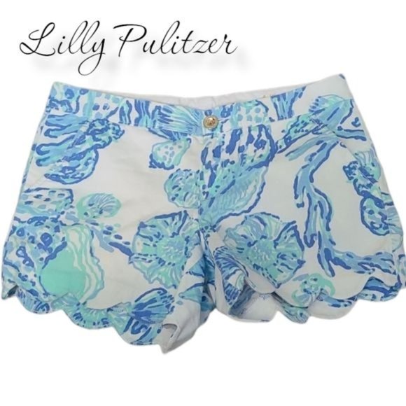 Lilly Pulitzer Pants - Lilly Pulitzer Size 4 The Buttercup Scalloped Shorts